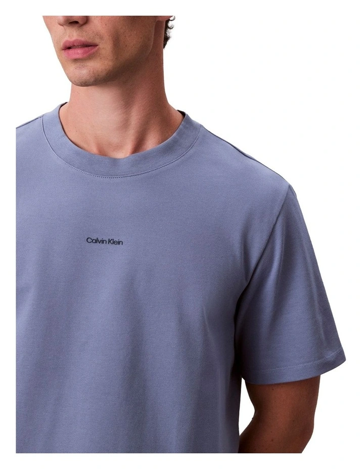 Stretch Cotton Pique Nano Tee in Dusty Sailor Blue image 4