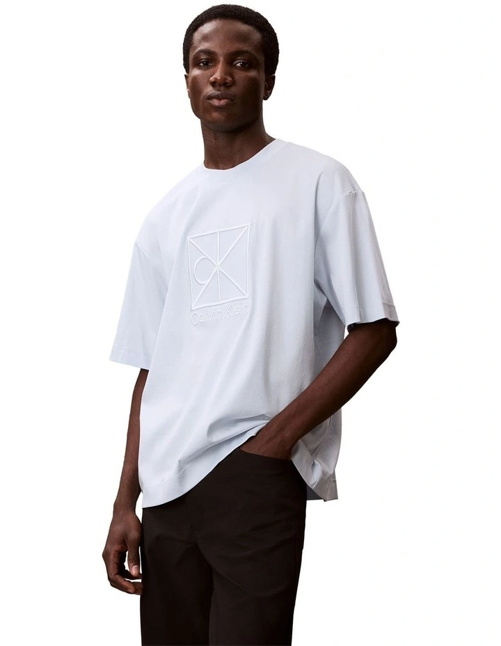 Relaxed Premium Interlock Emblem T-shirt in White image 1