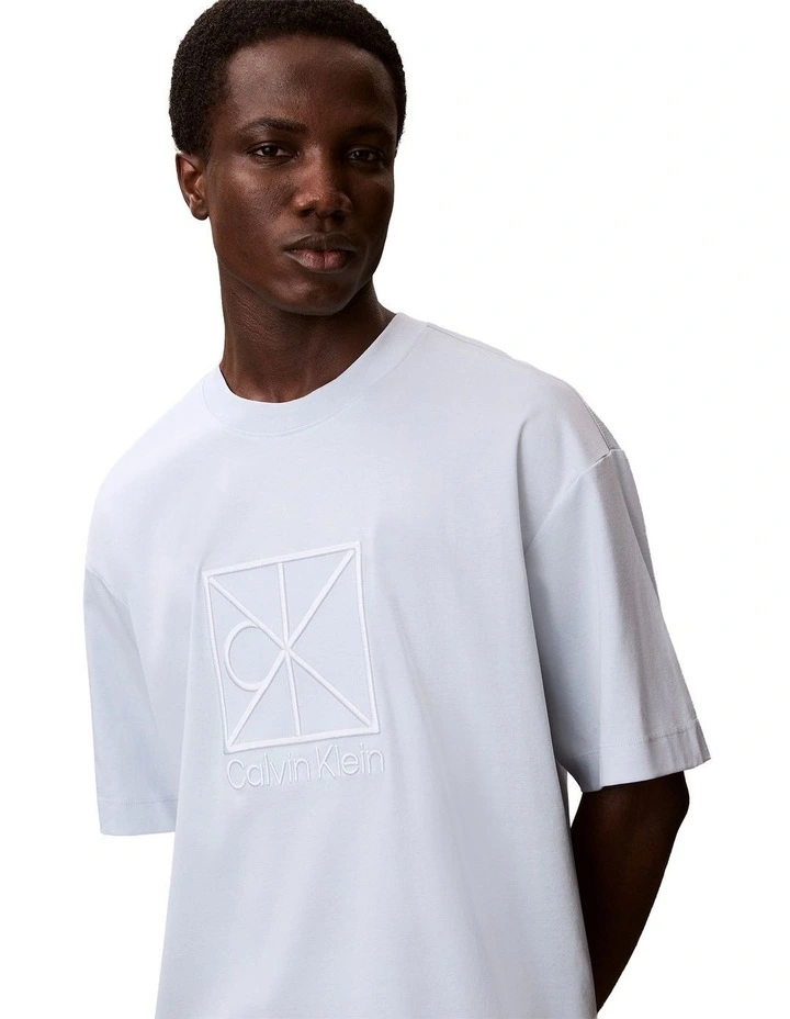 Relaxed Premium Interlock Emblem T-shirt in White image 3