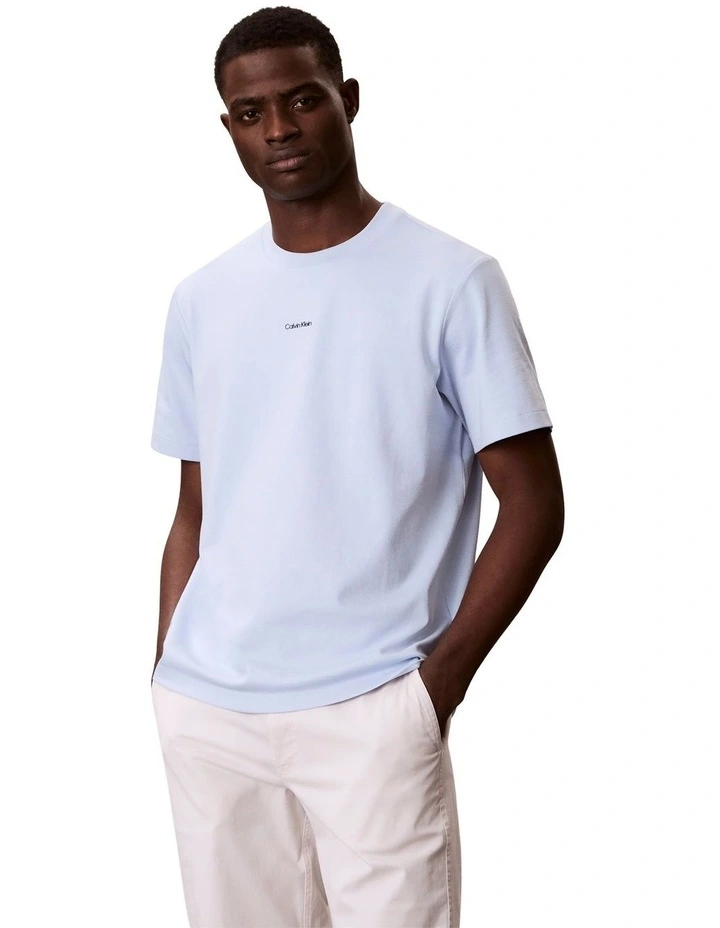 Stretch Cotton Pique Tee in Breezy Blue image 1