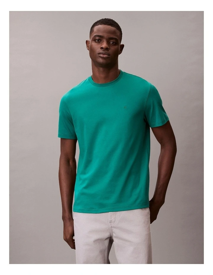 Short Sleeve Supima Chest Emroidered T-shirt in Enchanted Forest image 1