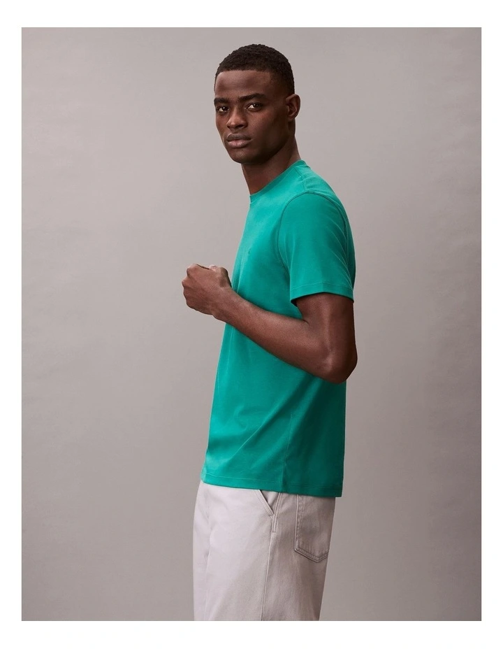 Short Sleeve Supima Chest Emroidered T-shirt in Enchanted Forest image 3