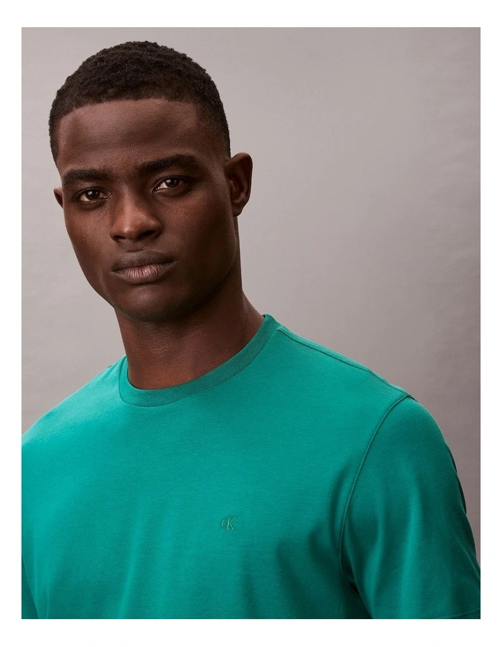 Short Sleeve Supima Chest Emroidered T-shirt in Enchanted Forest image 4