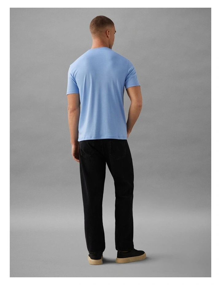 Short Sleeve Supima Chest Embroidered T-shirt in Blue Descent image 2