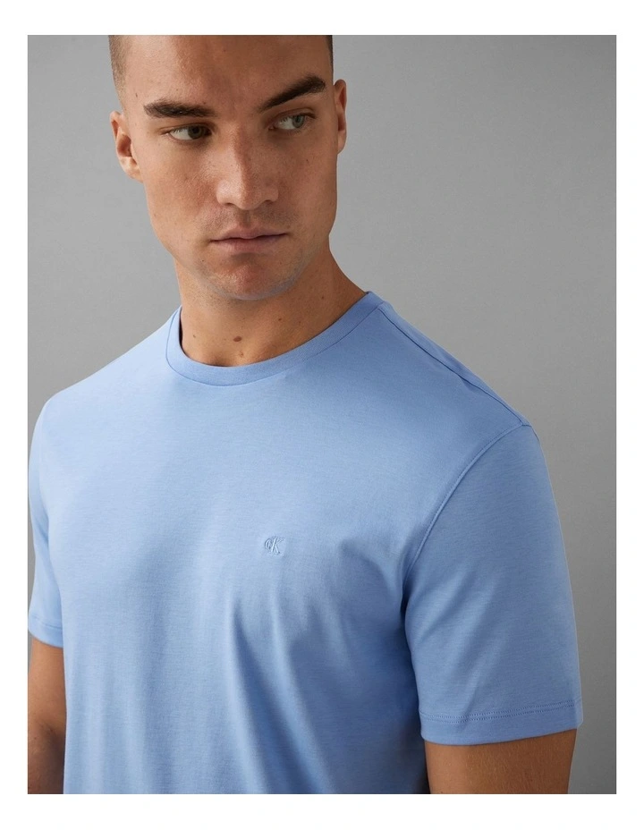 Short Sleeve Supima Chest Embroidered T-shirt in Blue Descent image 4