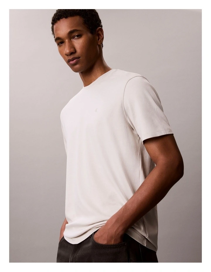 Short Sleeve Supima Chest Embroidered T-shirt in Moonstruck image 3
