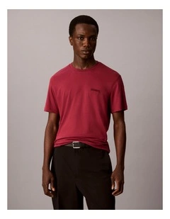 Slim Cotton Badge T-Shirt in Rhododendron