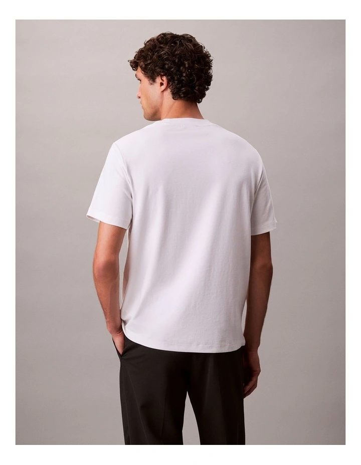 Cotton Stretch Pique Logo Tshirt in Bright White image 2