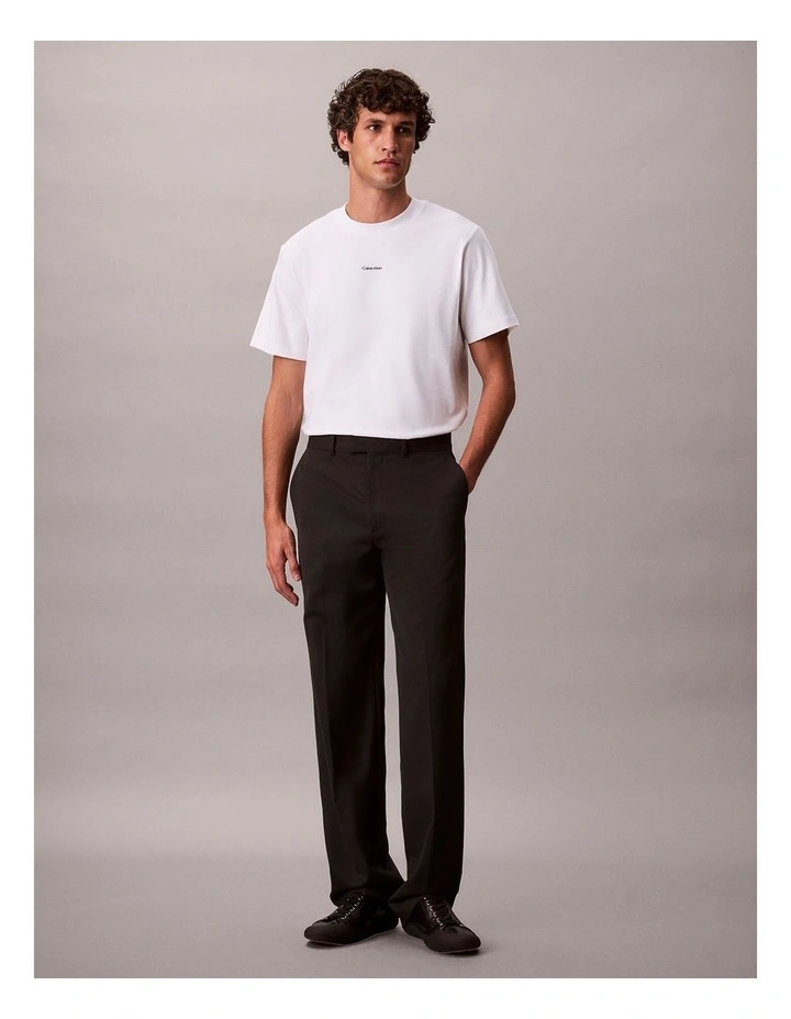 Cotton Stretch Pique Logo Tshirt in Bright White image 4