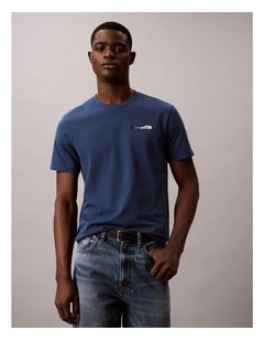 Split Standard Logo Graphic Classic TShirt in Dark Denim
