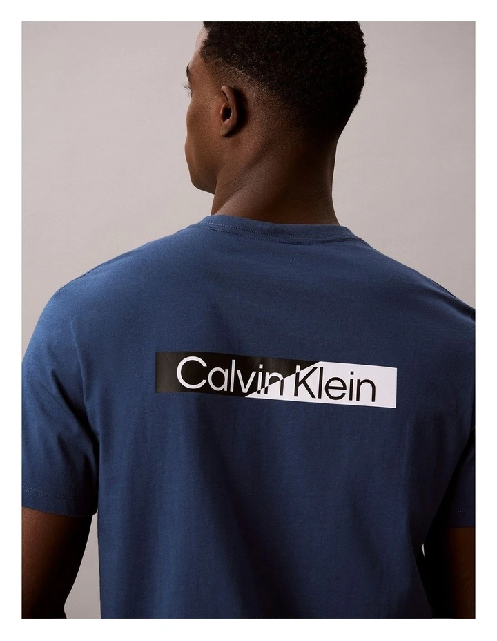 Split Standard Logo Graphic Classic TShirt in Dark Denim image 4