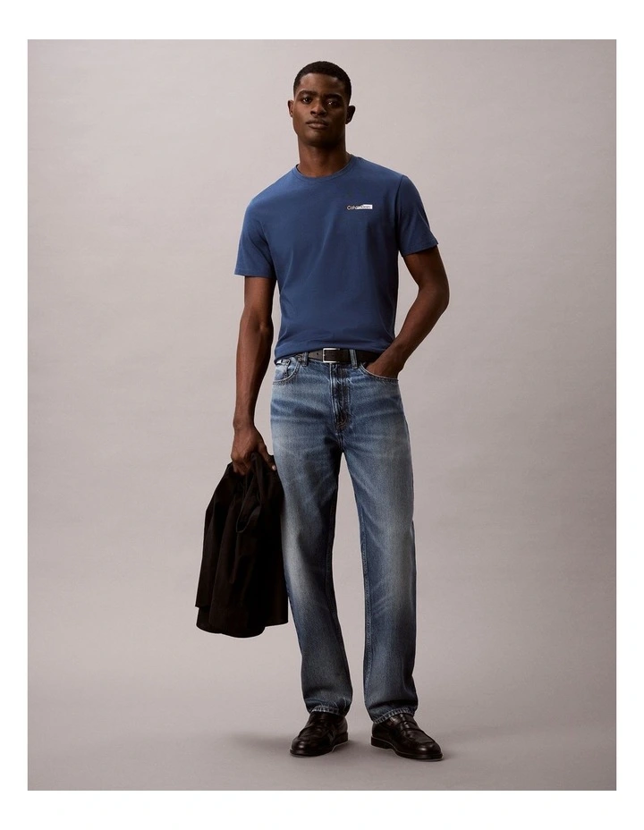 Split Standard Logo Graphic Classic TShirt in Dark Denim image 5