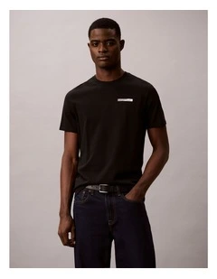Split Standard Logo Graphic Classic TShirt in Black