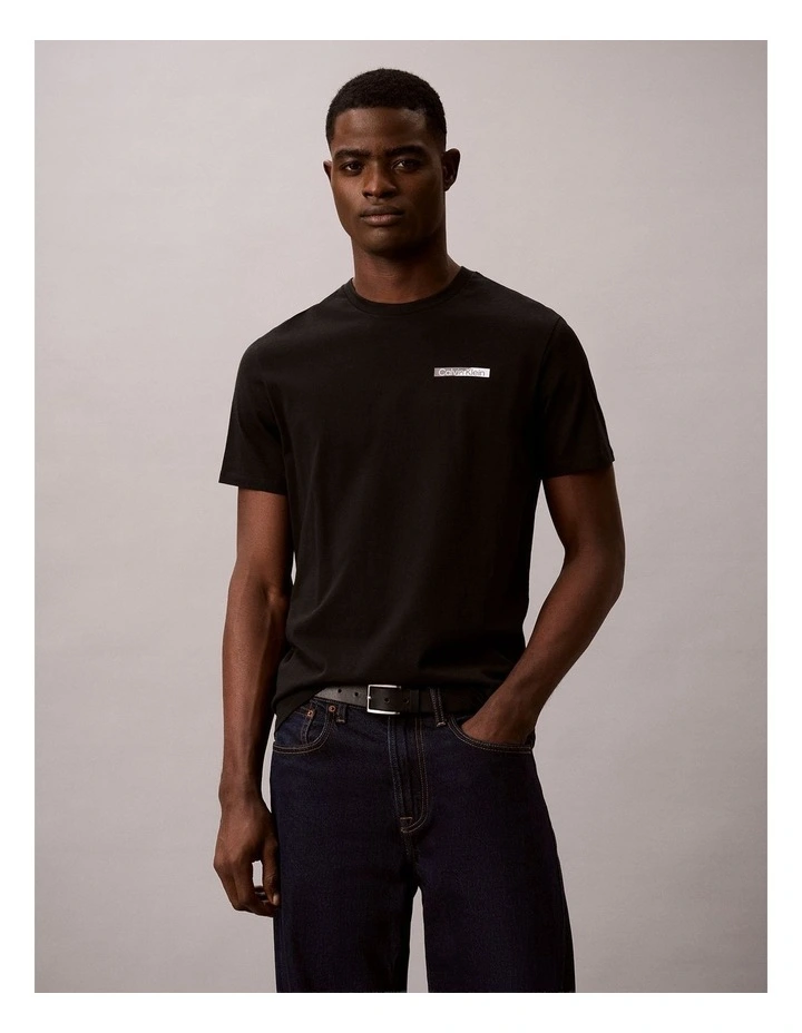 Split Standard Logo Graphic Classic TShirt in Black image 1