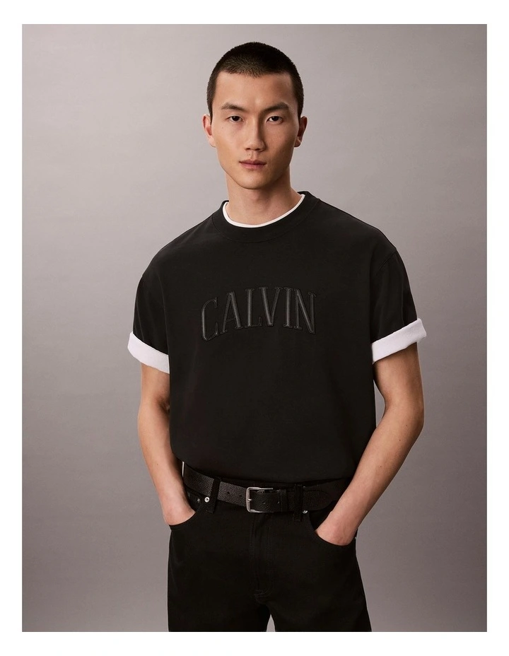 Relaxed Arch Back T-Shirt in Black image 1