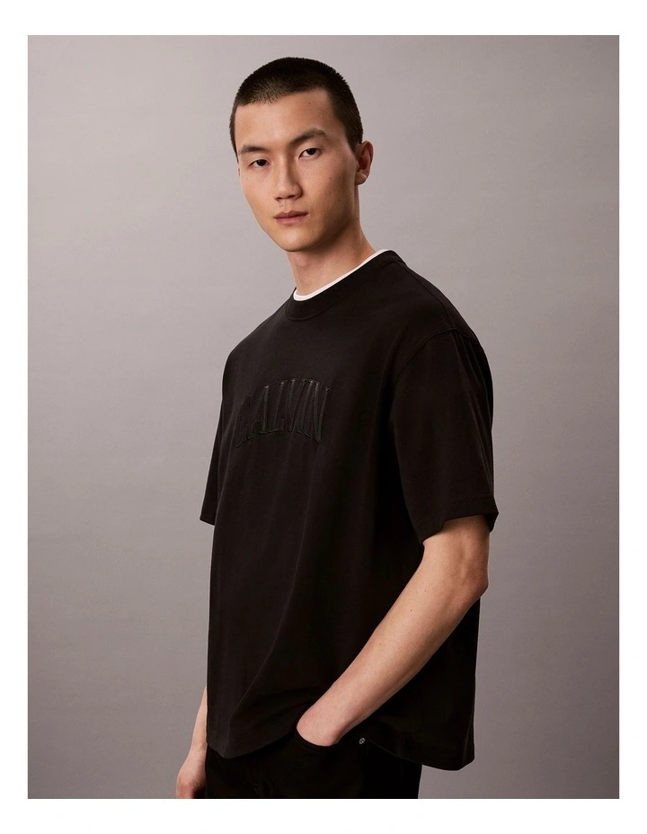 Relaxed Arch Back T-Shirt in Black image 3