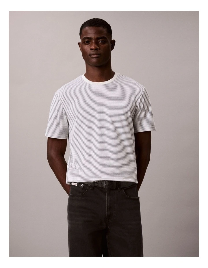 Supima Stripe T-shirt in Tofu image 1
