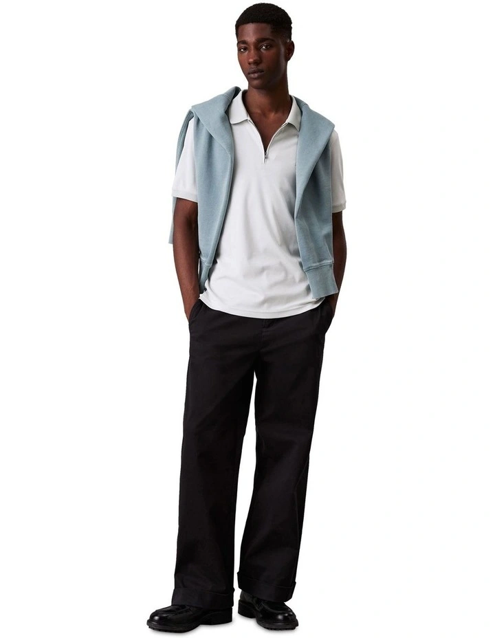 Liquid Touch Welt Zip Polo Shirt in Smoke image 4