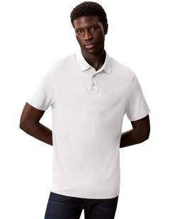 Supima Chest Embro Polo in White