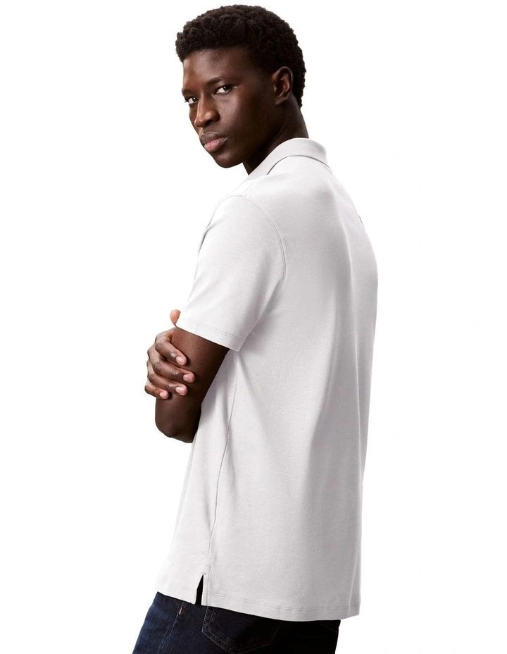 Supima Chest Embro Polo in White image 2