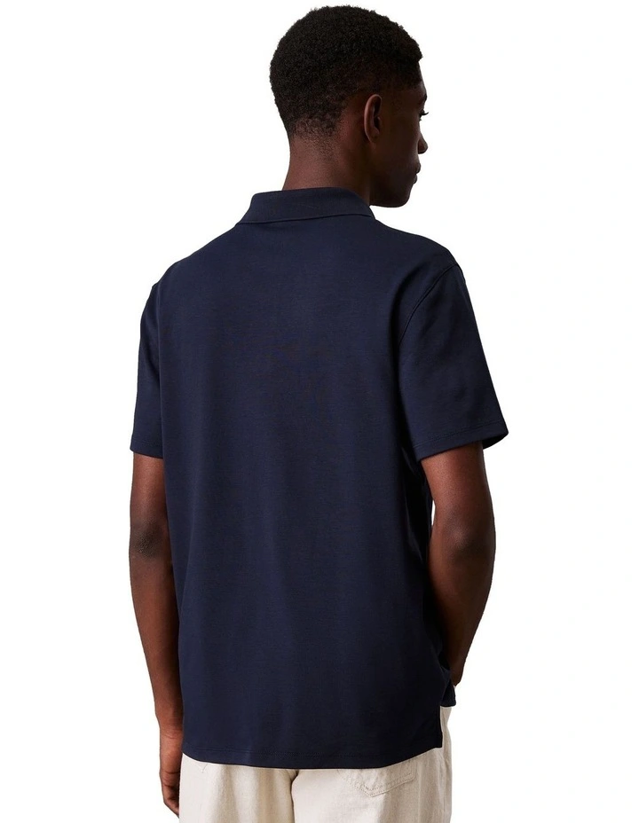 Supima Chest Embro Polo in Dark Sapphire image 2
