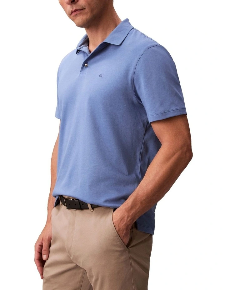 Supima Chest Embro Polo Dull Nile Blue image 3