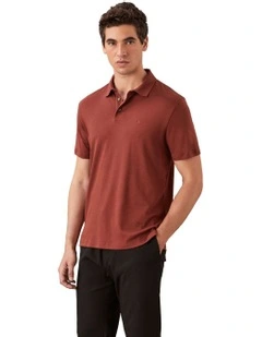Supima Chest Embro Polo in Red Alert