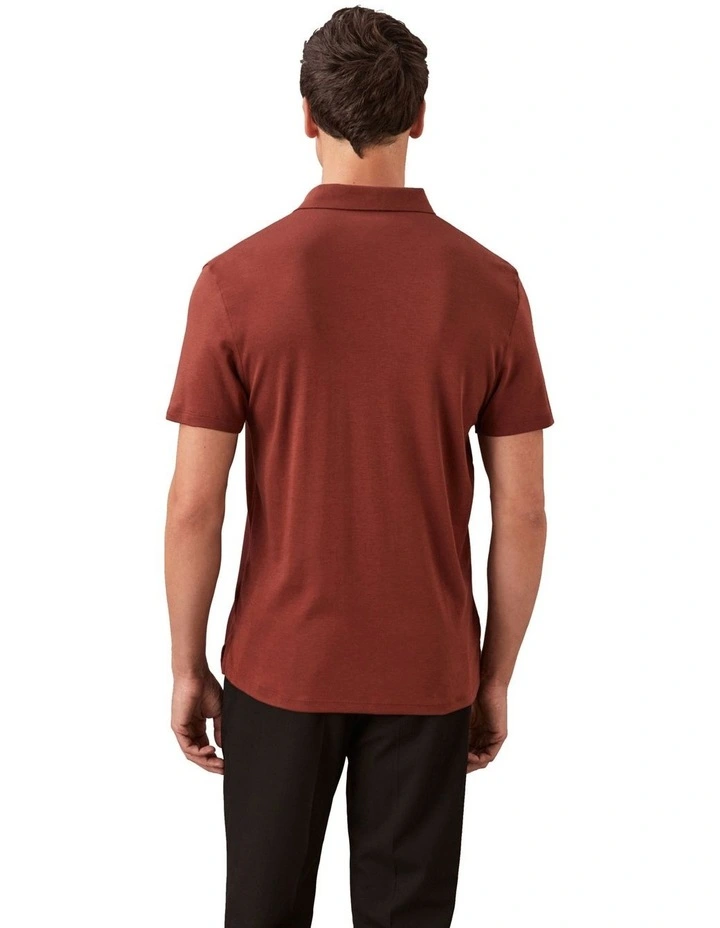 Supima Chest Embro Polo in Red Alert image 2