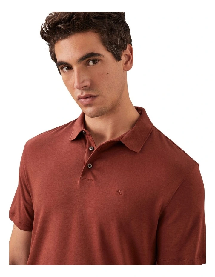 Supima Chest Embro Polo in Red Alert image 3