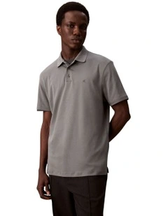 Supima Chest Embro Polo Shirt in Grey