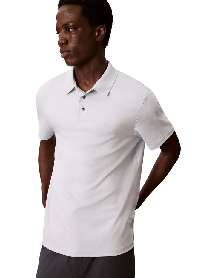 Supima Chest Embro Polo Shirt in Blue image 3