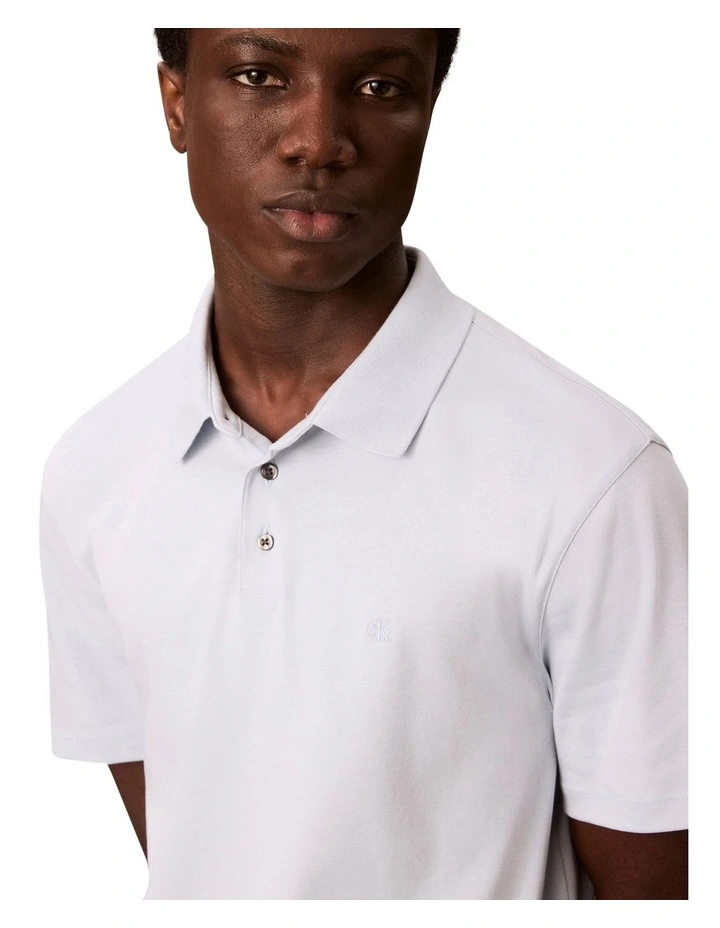 Supima Chest Embro Polo Shirt in Blue image 5