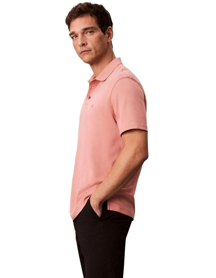 Supima Chest Embro Polo Shirt in Sunset Rose image 3