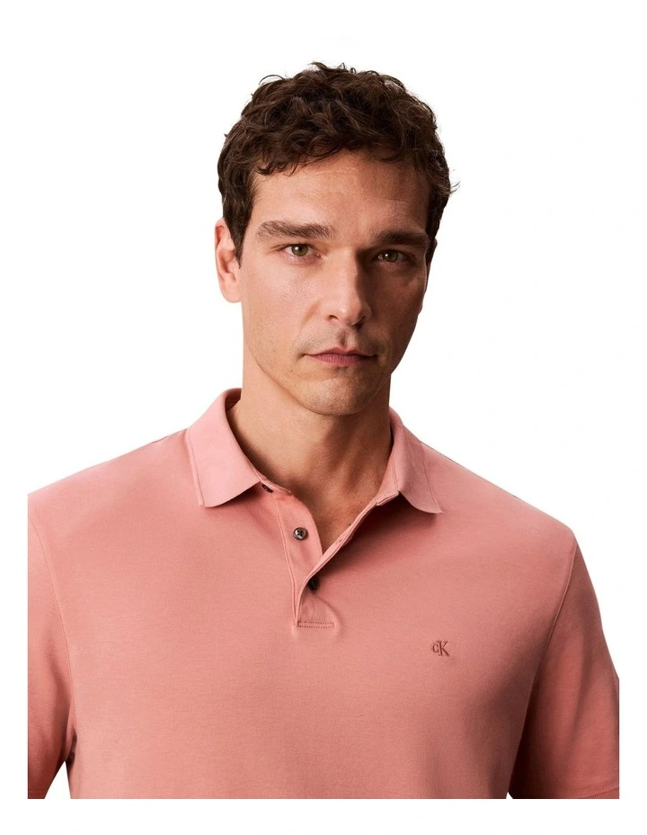 Supima Chest Embro Polo Shirt in Sunset Rose image 4