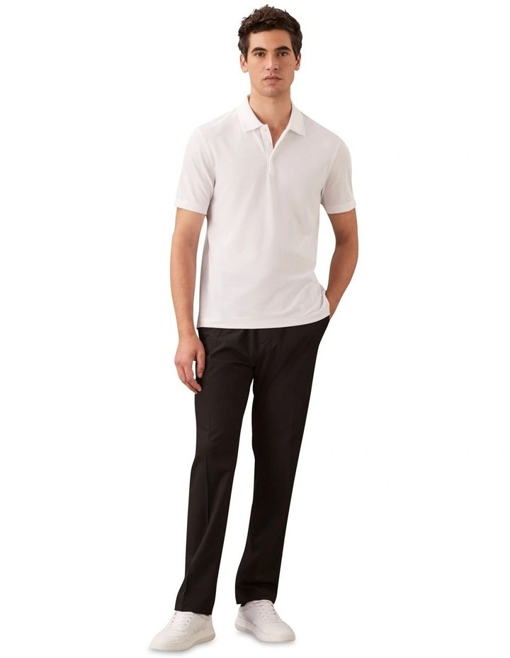 Stripe Strech Jacquard Polo in Bright White image 4