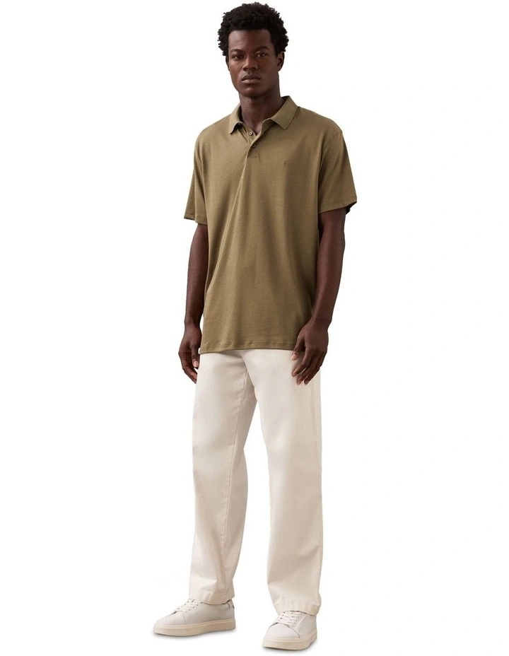 Supima Chest Embroidery Polo in Capers image 4