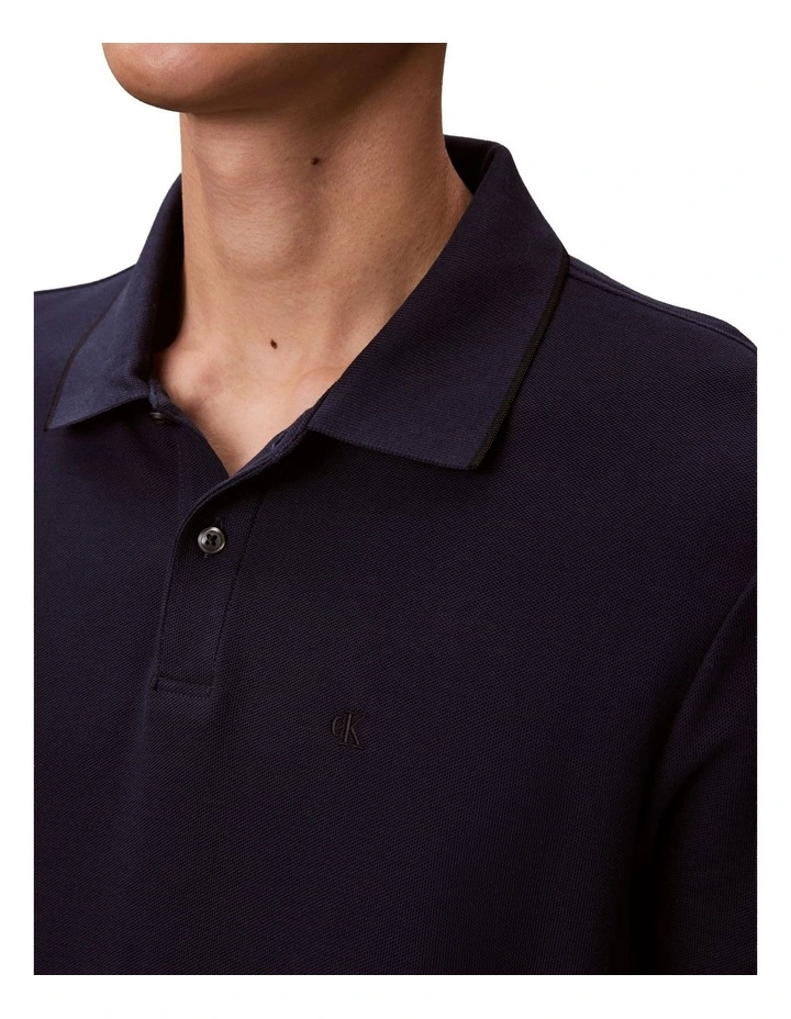 Refined Pique Tipped Classic Polo Shirt in Dark Sapphire image 4