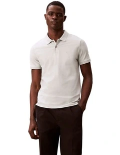 Short Sleeve Slim Refined Pique Polo Shirt in Pale Meadow