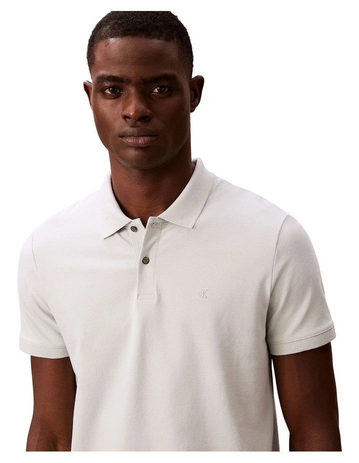 Short Sleeve Slim Refined Pique Polo Shirt in Pale Meadow image 4