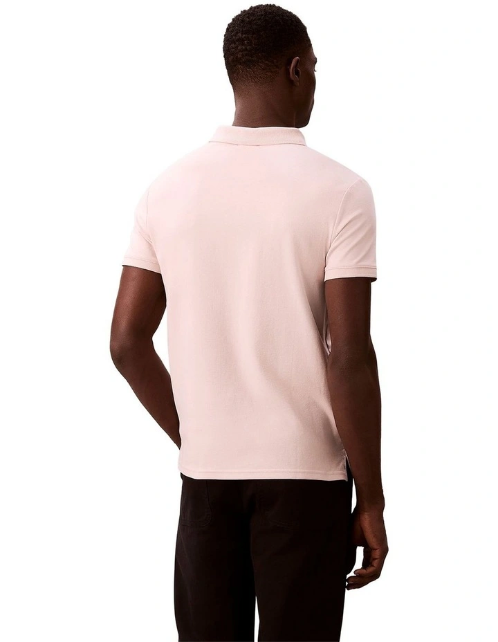 Short Sleeve Slim Refined Pique Polo Shirt in Prairie Peach image 2