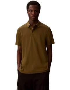 Pima Cotton Polo Shirt in Crude Green