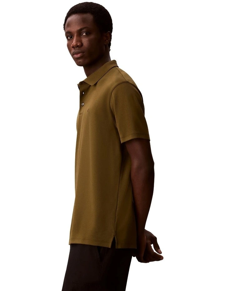 Pima Cotton Polo Shirt in Crude Green image 4