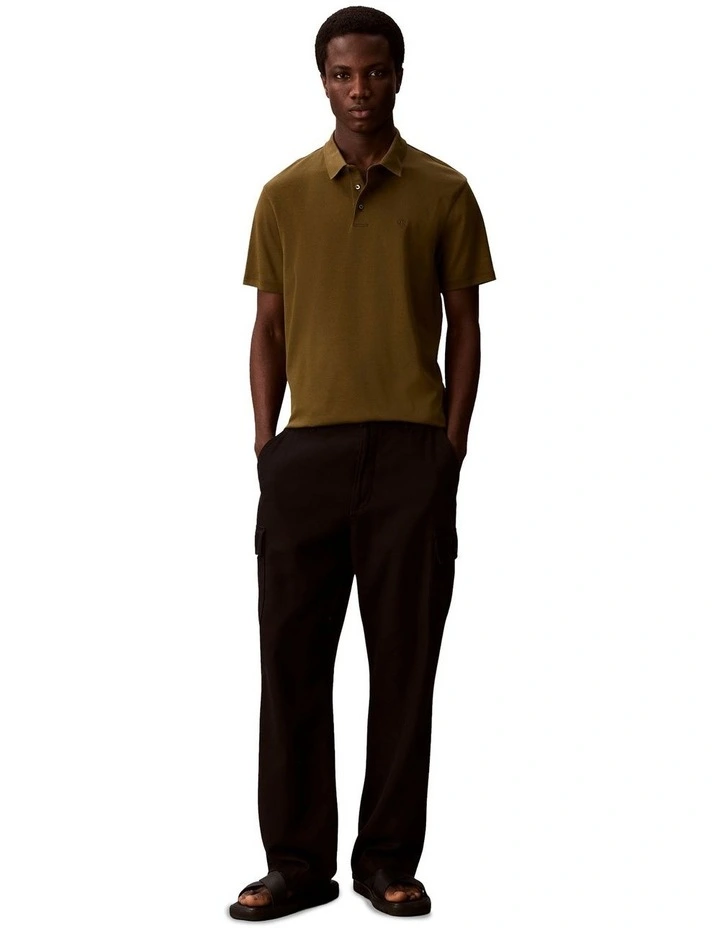 Pima Cotton Polo Shirt in Crude Green image 5
