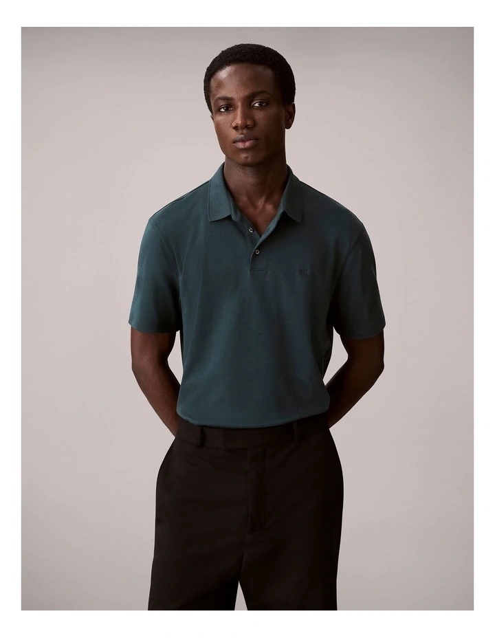 Pima Cotton Polo Shirt in French Blue image 1