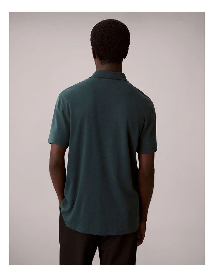 Pima Cotton Polo Shirt in French Blue image 2