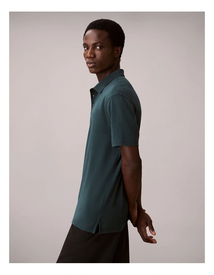 Pima Cotton Polo Shirt in French Blue image 3