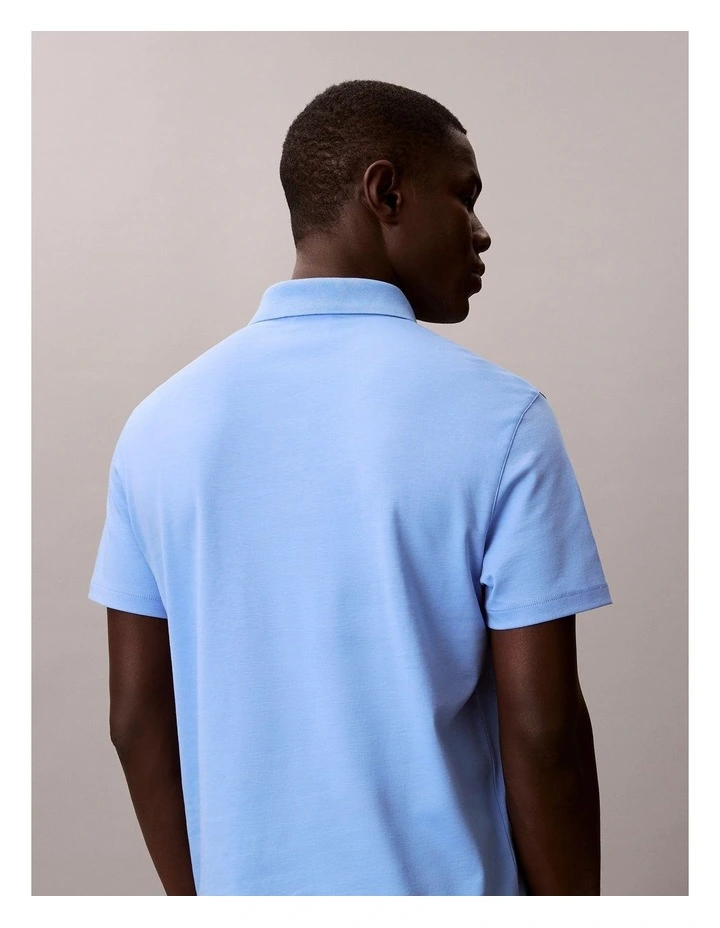 Short Sleeve Supima Chest Embroidered Polo in Blue Descent image 2