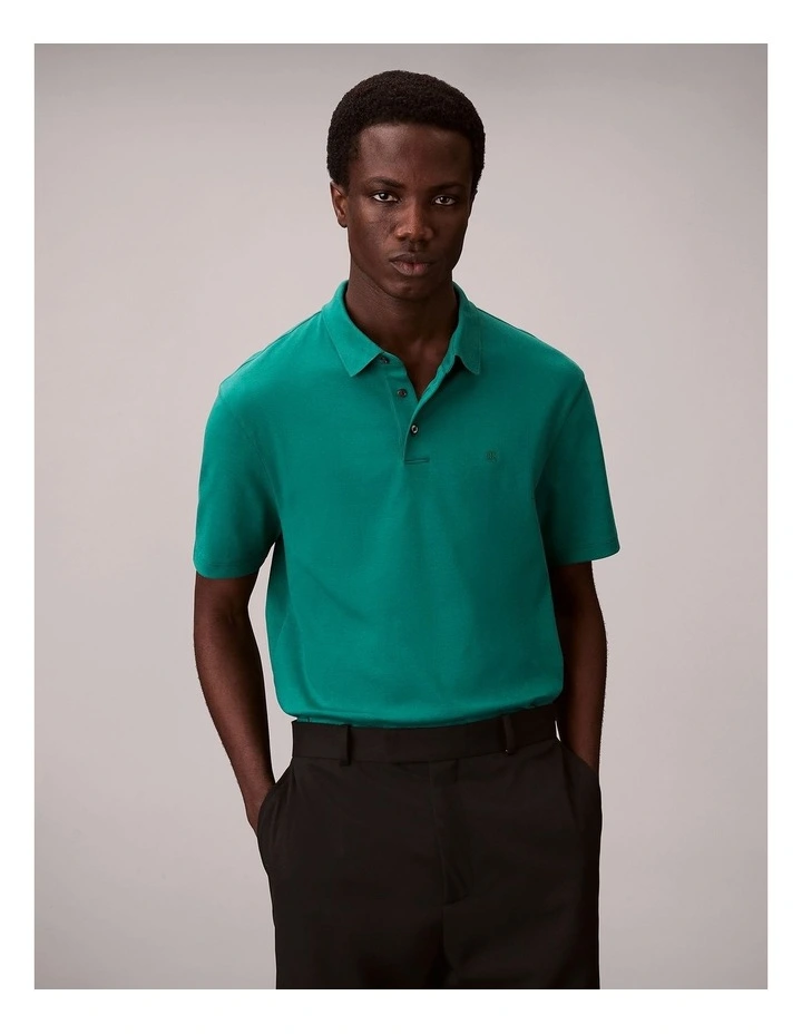 Short Sleeve Supima Chest Embroidered Polo in Enchanted Forest image 1