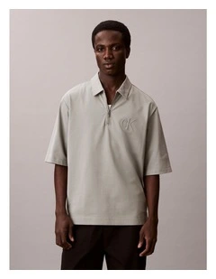 Short Sleeve Supima Chest Embroidered Polo in Shadow