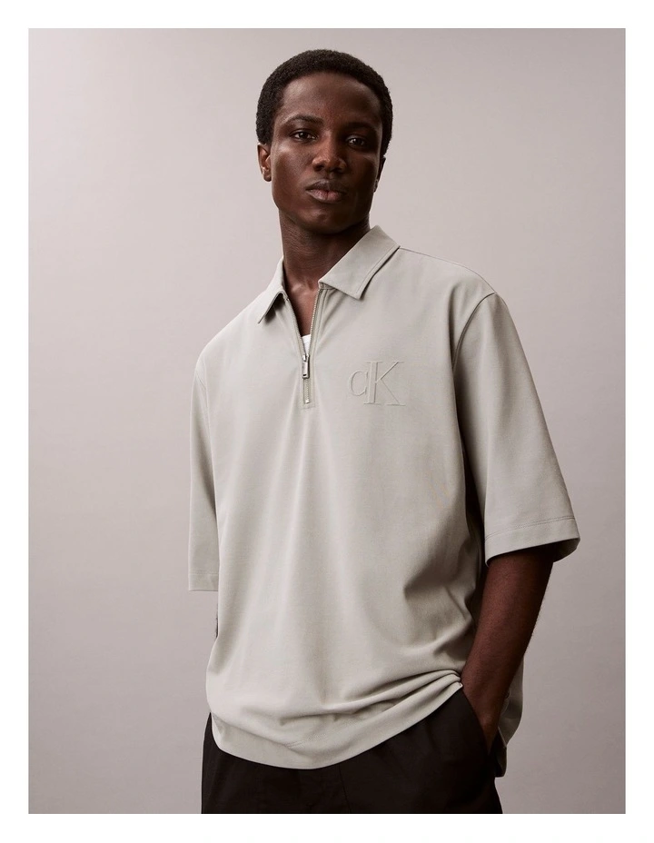 Short Sleeve Supima Chest Embroidered Polo in Shadow image 3